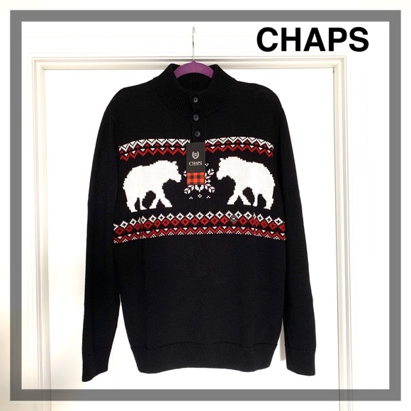 Chaps Other - MEN'S CHAPS CLASSIC FIT BUTTON BEARS SWEATER